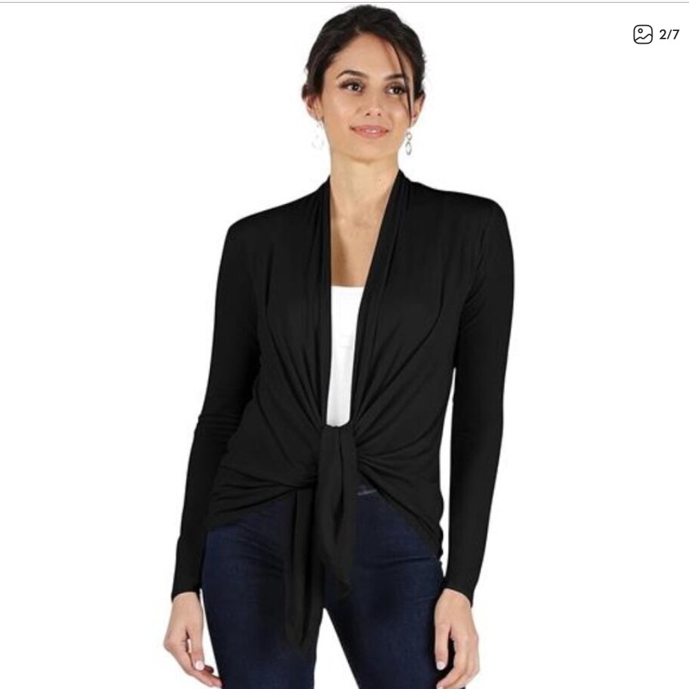Encircled Black Wrap Cardigan - XS